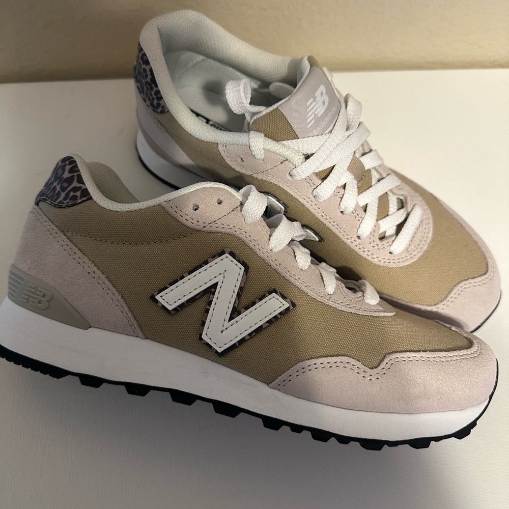 Never worn New Balance tan leopard sneakers